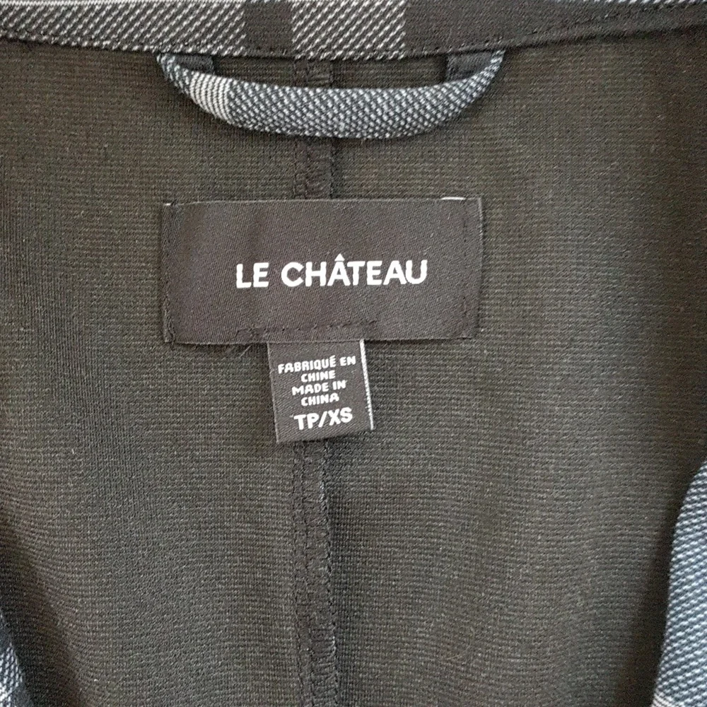 Le Château Longer Length Plaid Blue Blazer - Picture 3 of 7